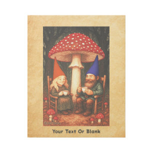 Amanita Mushroom and Gnomes Gallery Wrap