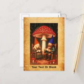 Amanita Mushroom and Gnomes
