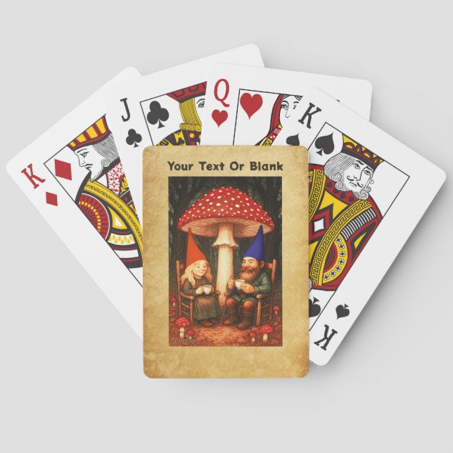 Amanita Mushroom and Gnomes Poker Cards (Back)