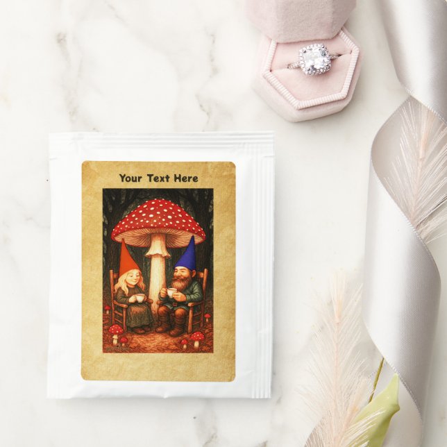 Amanita Mushroom and Gnomes Tea Bag Drink Mix (Wedding)