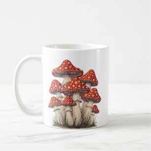 Amanita Mushroom Cluster - Retro Cottagecore Tea / Coffee Mug