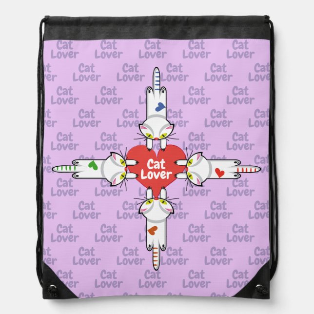 Amantes de los gatitos drawstring bag (Front)