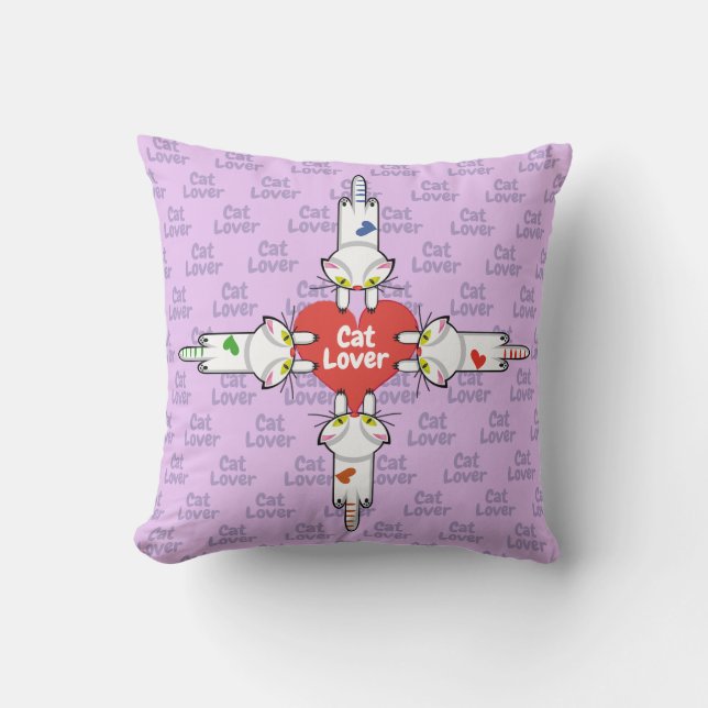 Amantes de los gatitos throw pillow (Front)