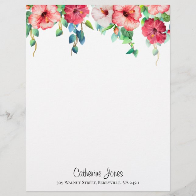 Amapola - Hibiscus Flower Letterhead (Front)