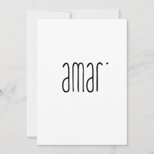 Amar - minimalistic typography card