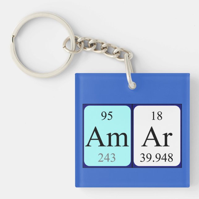 Amar periodic table name keyring (Front)