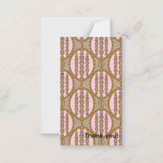 AMARA Dusty Pink and Gold Retro Geometric Pattern Note Card