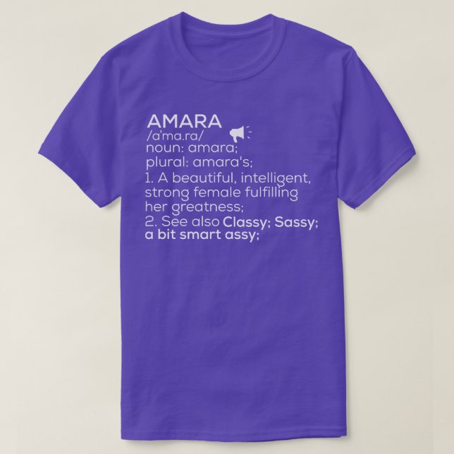 Amara Name Amara Definition Amara Female Name Amar T-Shirt (Design Front)