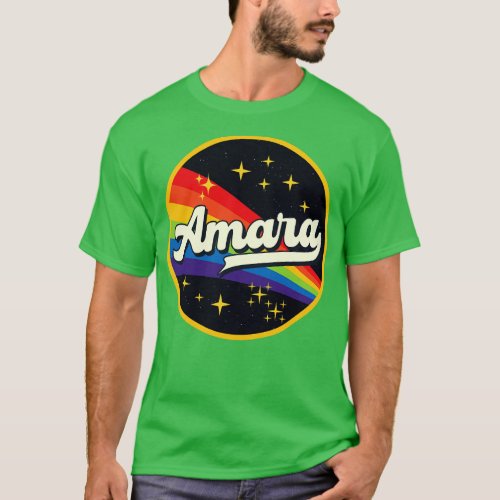 Amara Rainbow In Space Vintage Style T_Shirt