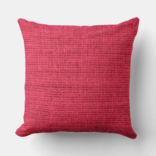 Amaranth burlap linen background throw pillow