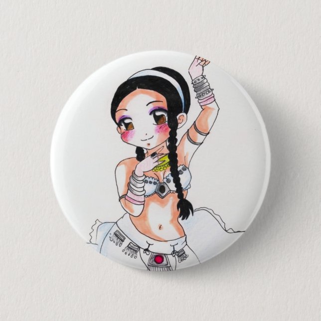 Amaranth Chesire Pinback Button (Front)