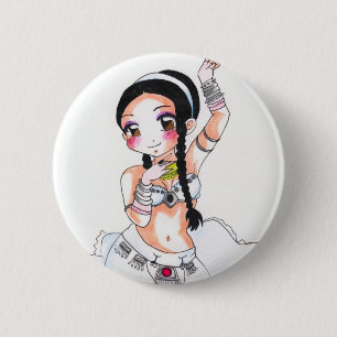 Amaranth Chesire Pinback Button