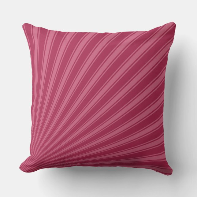 Amaranth deep purple Color Stripe Funky Pattern Throw Pillow (Front)