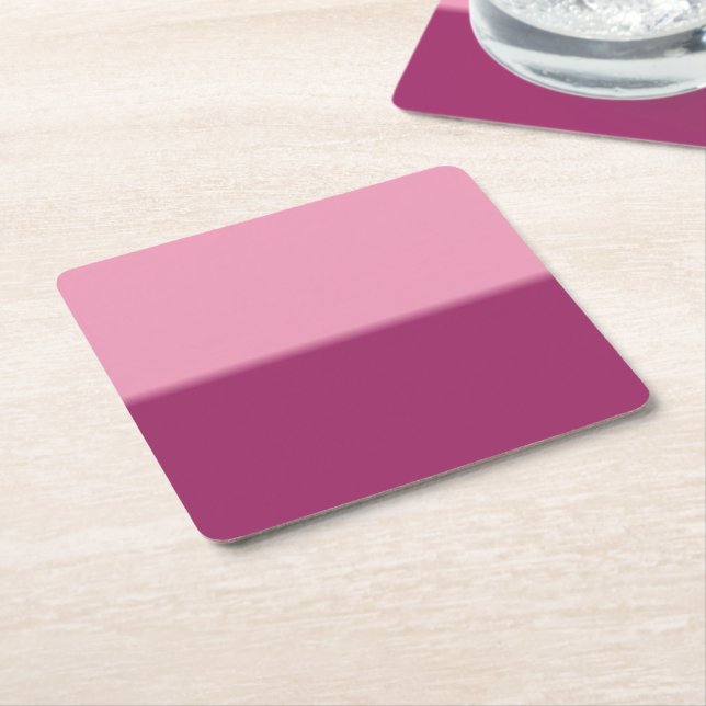 Amaranth Pink and Amaranth Square Paper Coaster (Angled)