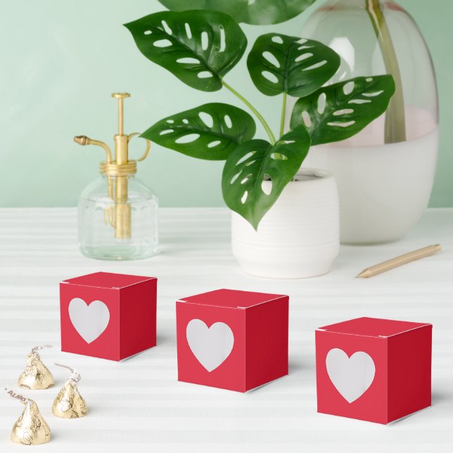 Amaranth Red Heart Favor Boxes for Special Events (Multiple)