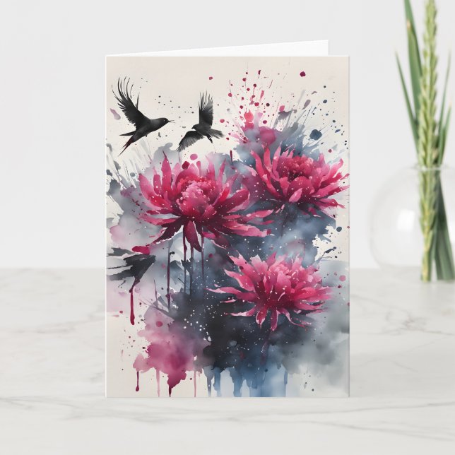 Amaranth - Watercolor flowers Card (Front)