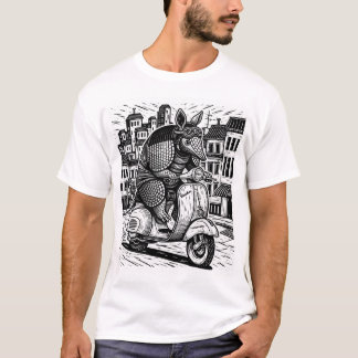 Amardillo riding a Vespa T-shirt