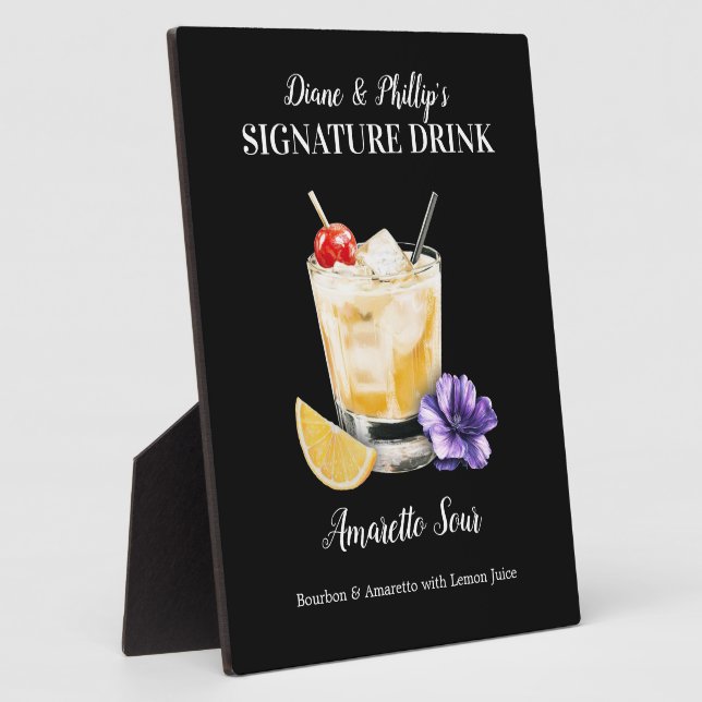 Amaretto Sour Drink Sign Template Sign Customized Plaque (Side)