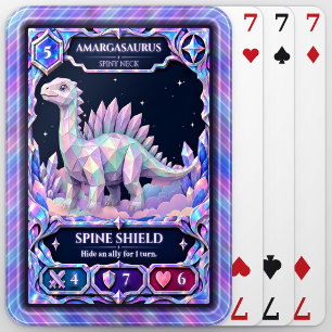 Amargasaurus Dinosaur, Rainbow Foil Art Poker Cards