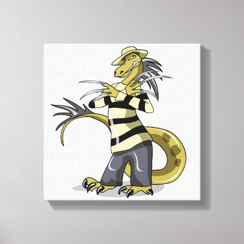 Amargasaurus Posing As Freddy Krueger Canvas Print