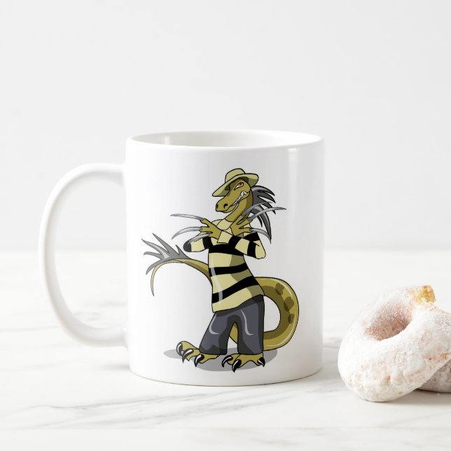 Amargasaurus Posing As Freddy Krueger. Coffee Mug (With Donut)