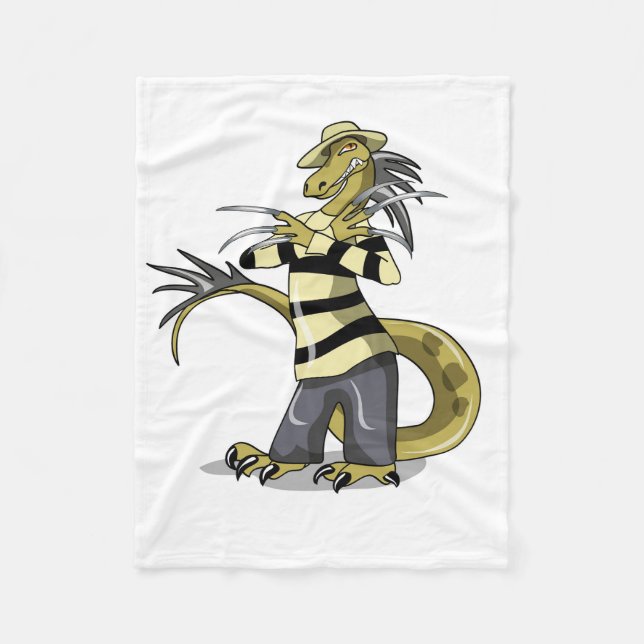 Amargasaurus Posing As Freddy Krueger. Fleece Blanket (Front)