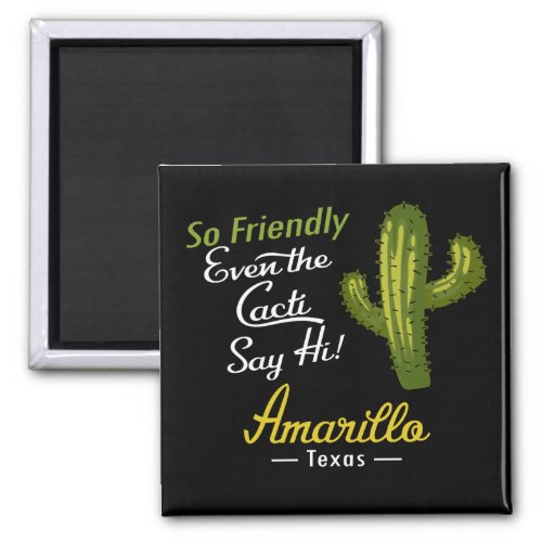 Amarillo Cactus Funny Retro Magnet