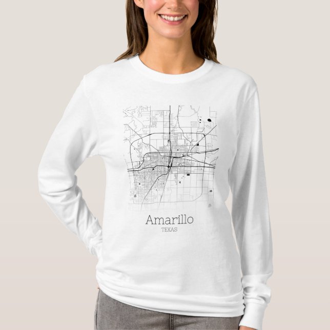 Amarillo City Map T-Shirt (Front)