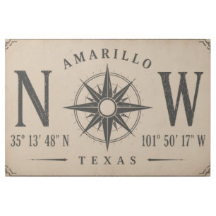 Amarillo Route 66 Coordinates Canvas Gallery Wrap