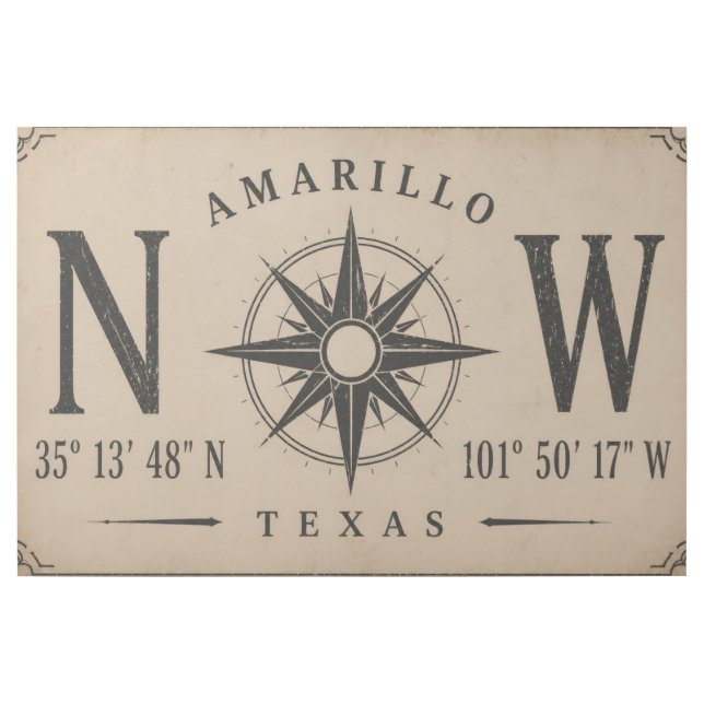 Amarillo Route 66 Coordinates Canvas   Gallery Wrap (Front)