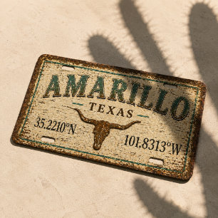 Amarillo Route 66 License Plate Sign
