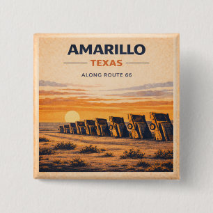 Amarillo Route 66 Retro Desert Keepsake Gift Button