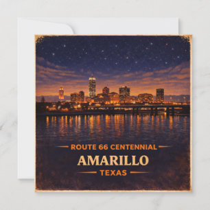 Amarillo Route 66 Skyline Travel Stationery Set Card