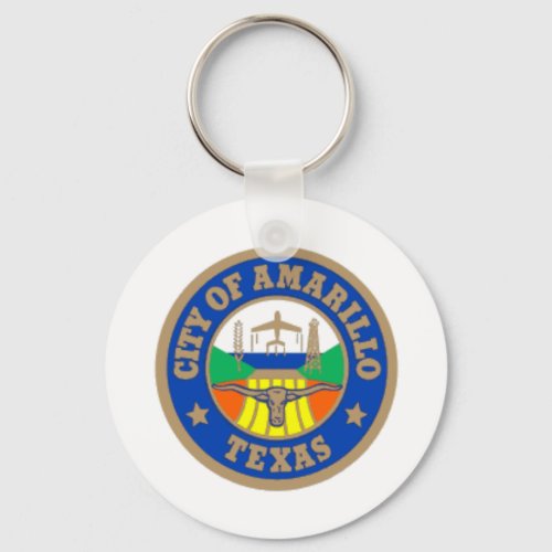 Amarillo Texas City flag Keychain