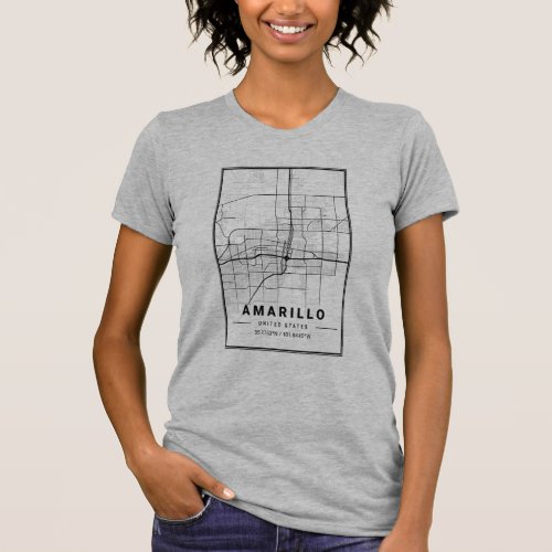 Amarillo Texas City Map  Minimalist Art T_Shirt