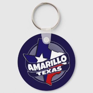 Amarillo Texas flag burst keychain