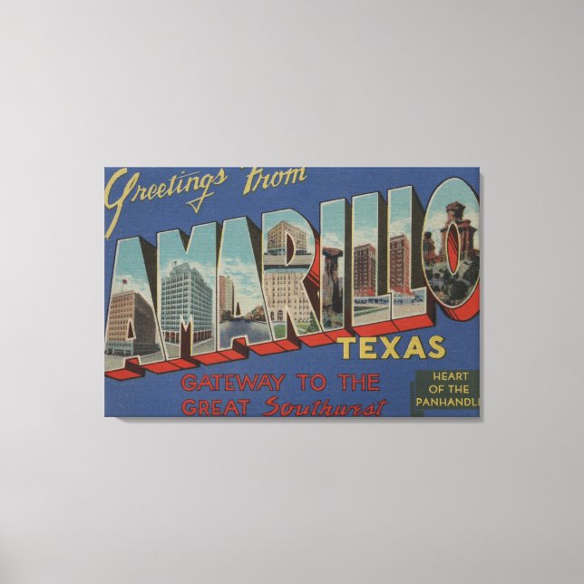 Amarillo, Texas (Heart of the Pan-Handle) Canvas Print (Front)