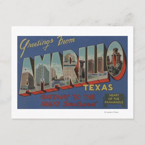 Amarillo Texas Heart of the Pan_Handle Postcard