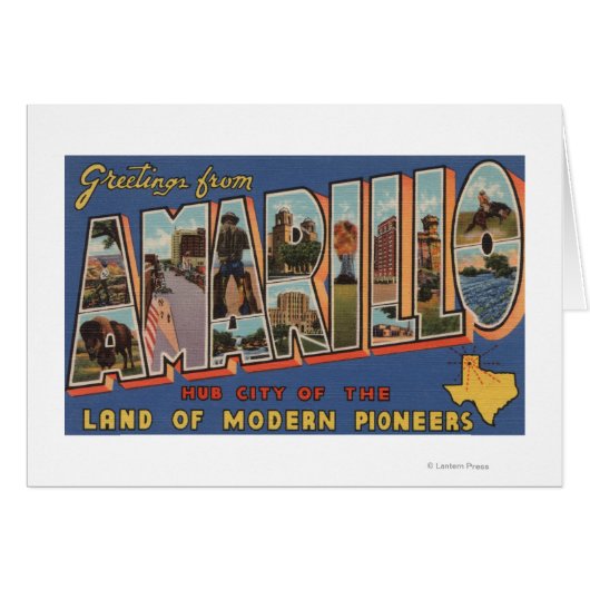 Amarillo, Texas - Large Letter Scenes Cards (Front Horizontal)