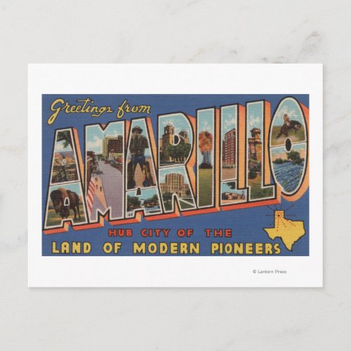 Amarillo Texas _ Large Letter Scenes Postcard