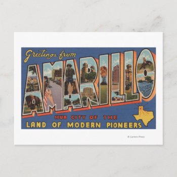 Amarillo  Texas - Large Letter Scenes Postcard by LanternPress at Zazzle