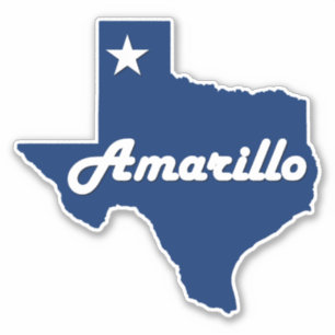 Amarillo, Texas Panhandle City State Map Sticker
