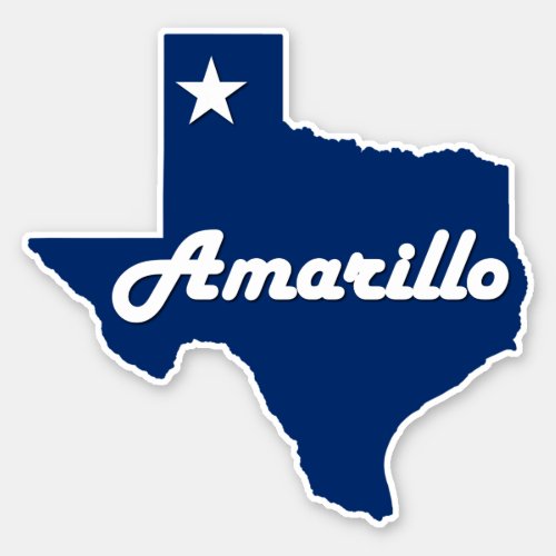 Amarillo Texas Panhandle City State Map Sticker