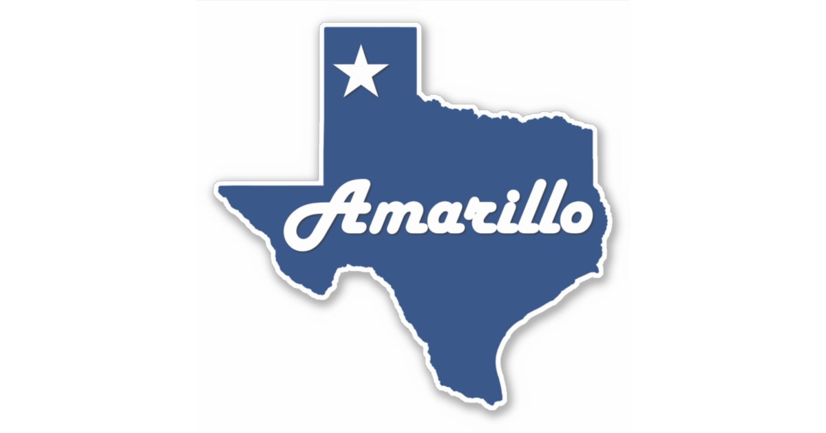 Amarillo Texas Panhandle City State Map Sticker Zazzle