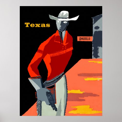 Amarillo Texas travel poster