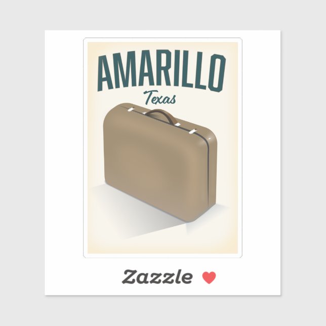 Amarillo texas travel poster sticker (Sheet)