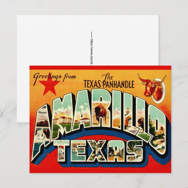 Amarillo TX Postcard (Front/Back)
