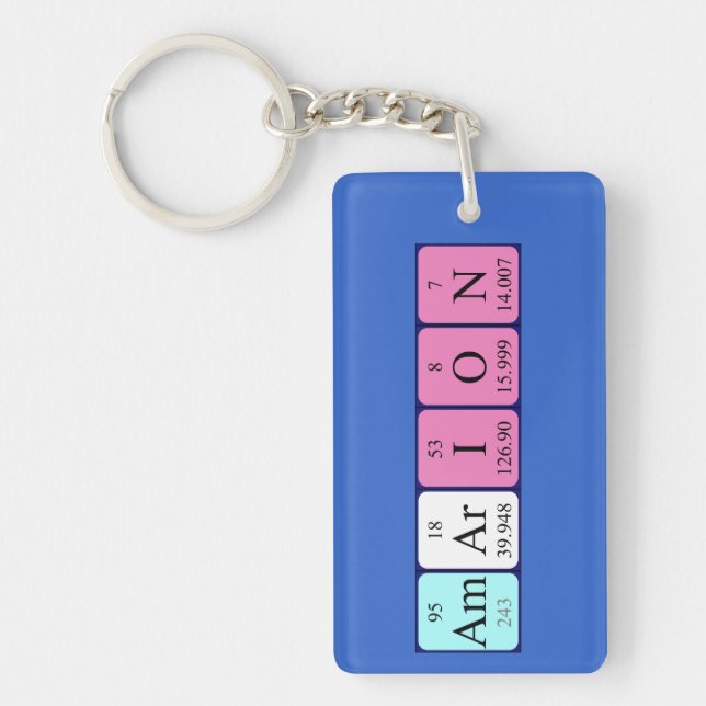 Amarion periodic table name keyring (Front)