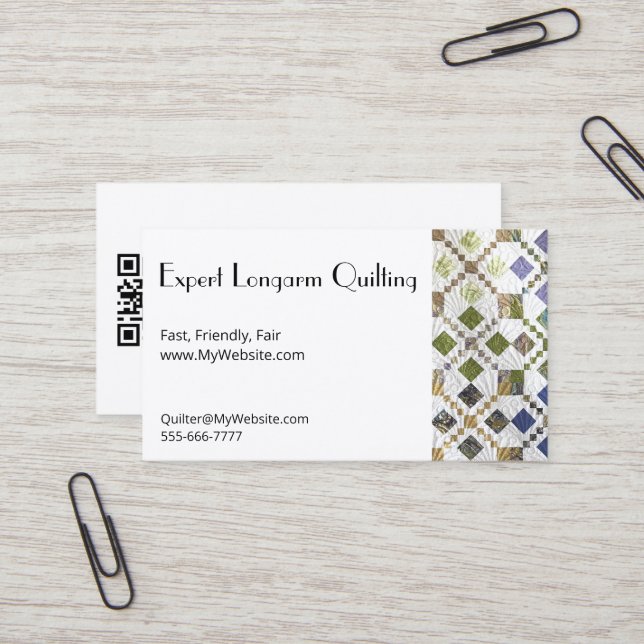 Amarna Quilt Fully Customizable Biz Cards (Front/Back In Situ)