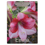 Amaryllis and Poinsettia Red Holiday Flowers Clipboard